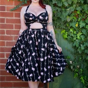 Pinup Couture Black and White Midi Skirt Fit and Flare